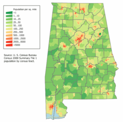 Alabama Population Map