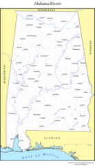 Albama Rivers Map