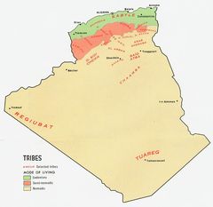 Algeria Map Tribes 1971