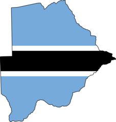 Botswana Flag Map