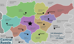 Central Russia Regions Map