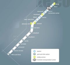 Charlotte Light Rail Map (metro)