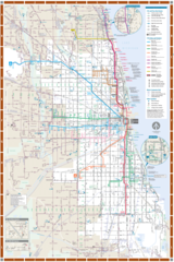 Chicago Detailed Rail Transport Map