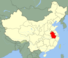 China Anhui Location Map