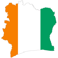 Cote D'ivoire Flag Map