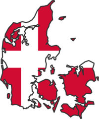 Denmark Flag Map