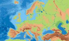 Europe Physical Outline Map