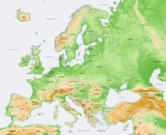 Europe Topography Map