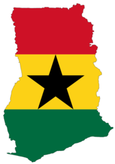 Ghana Flag Map