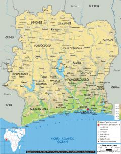 Ivory Coast Physical Map