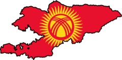 Kyrgyzstan Flag Map