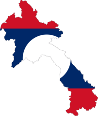 Laos Flag Map