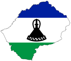 Lesotho Flag Map