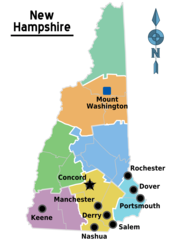 Map of New Hampshire Regions