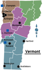 Map of Vermont Regions