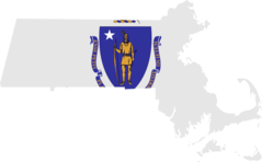 Massachusetts Flag Map