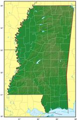 Mississippi Relief Map