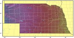 Nebraska Relief Map