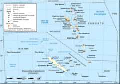 New Caledonia And Vanuatu Map Fr