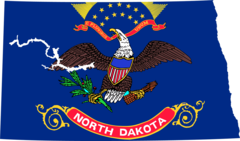 North Dakota Flag Map