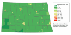 North Dakota Population Map