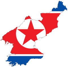 North Korea Flag Map