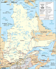 Quebec Province Transportation And Cities Map Fr