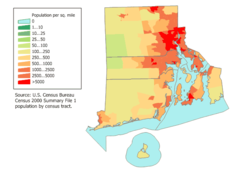 Rhode Island Population Map