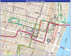 Saint Louis Downtown Transport Map