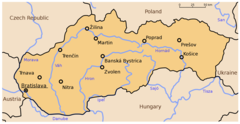 Slovakia Map Rivers And Cities