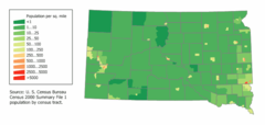 South Dakota Population Map