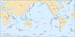 Spreading Ridges Volcanoes Map