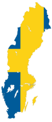 Sweden Flag Map