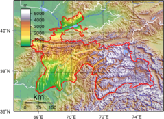 Tajikistan Topography