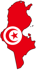 Tunisia Flag Map