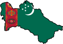 Turkmenistan Flag Map