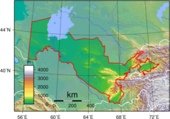 Uzbekistan Topography