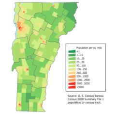 Vermont Population Map