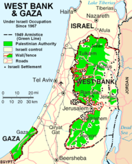 West Bank Gaza Map 2007 Settlements