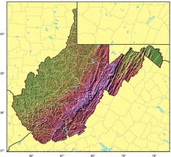 West Virginia Relief Map