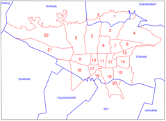 Administrative Map of Tehran