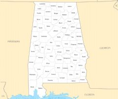 Alabama County Map