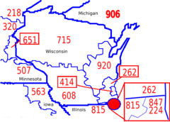 Area Code Map Wi