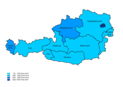 Bevoelkerungsdichte  Oesterreich