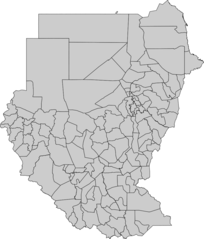 Blank Map of Sudan Administrative Areas