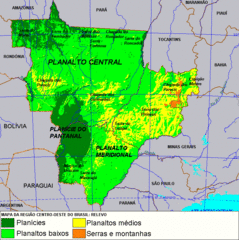 Brazil Centrooeste Physical Map