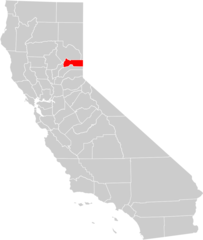 California County Map (sierra County Highlighted)