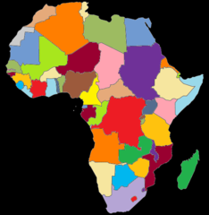 Colored Map of Africa