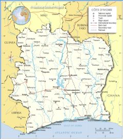 Cote Divoire Political Map