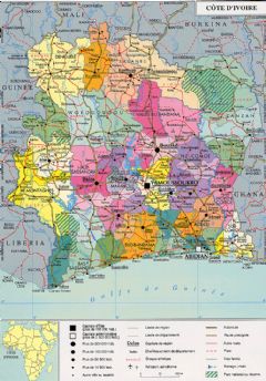 Cote Divoire Political Map